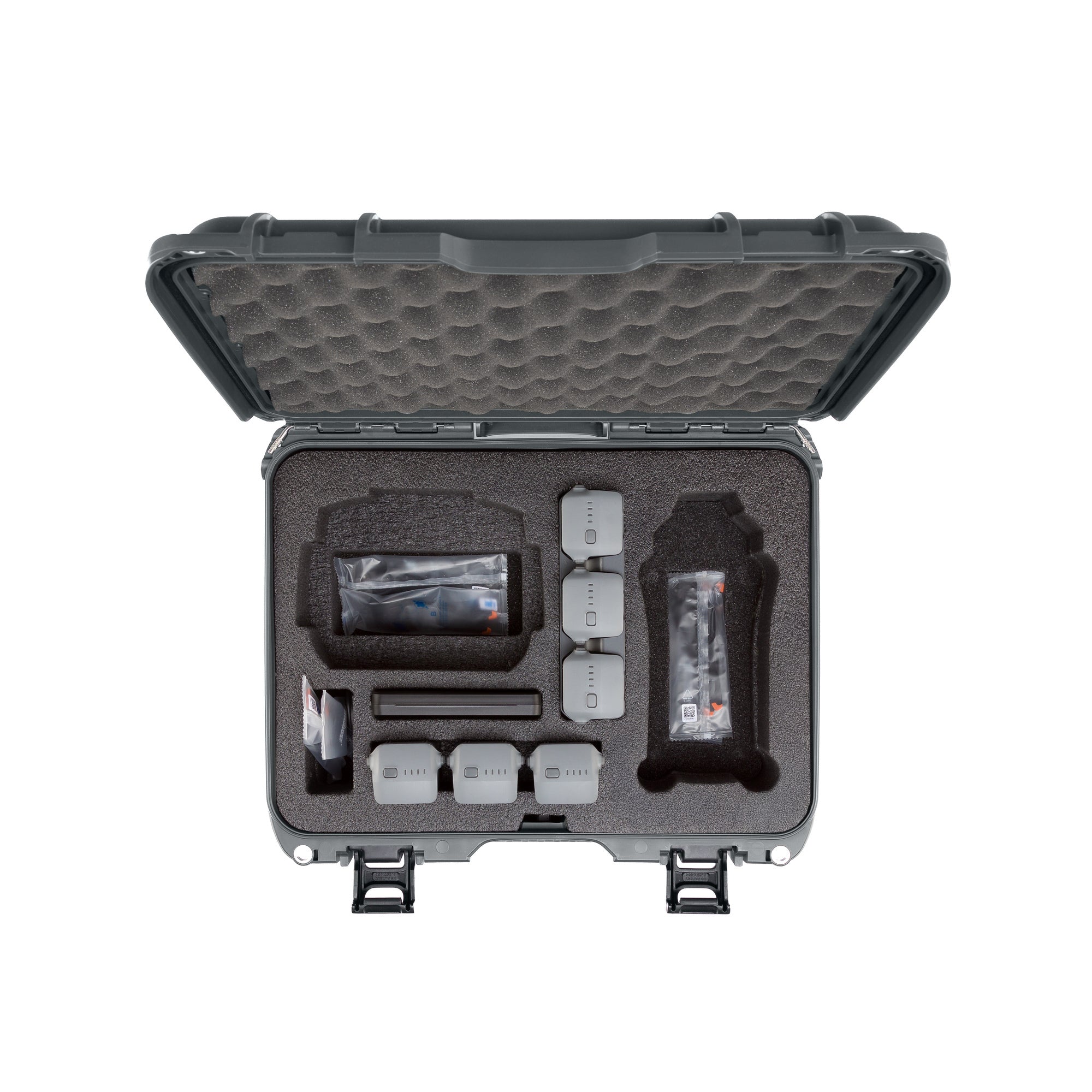 Nanuk 920 DJI Air 3S Fly More Combo Graphite top view with accessories Nanuk 920 DJI Air 3S Fly More Combo Graphite top view with accessories