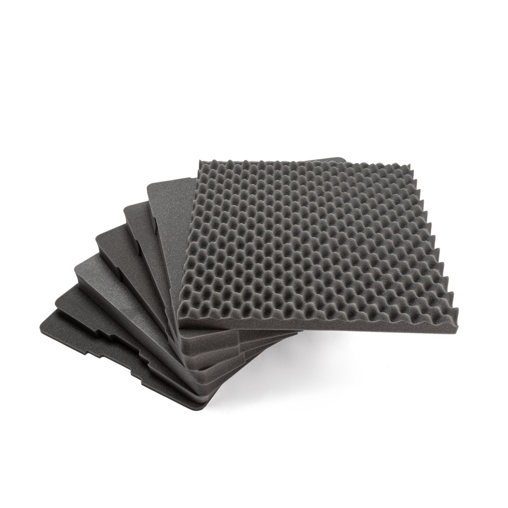 Set of gray acoustic foam panels on a white background Set of gray acoustic foam panels on a white background