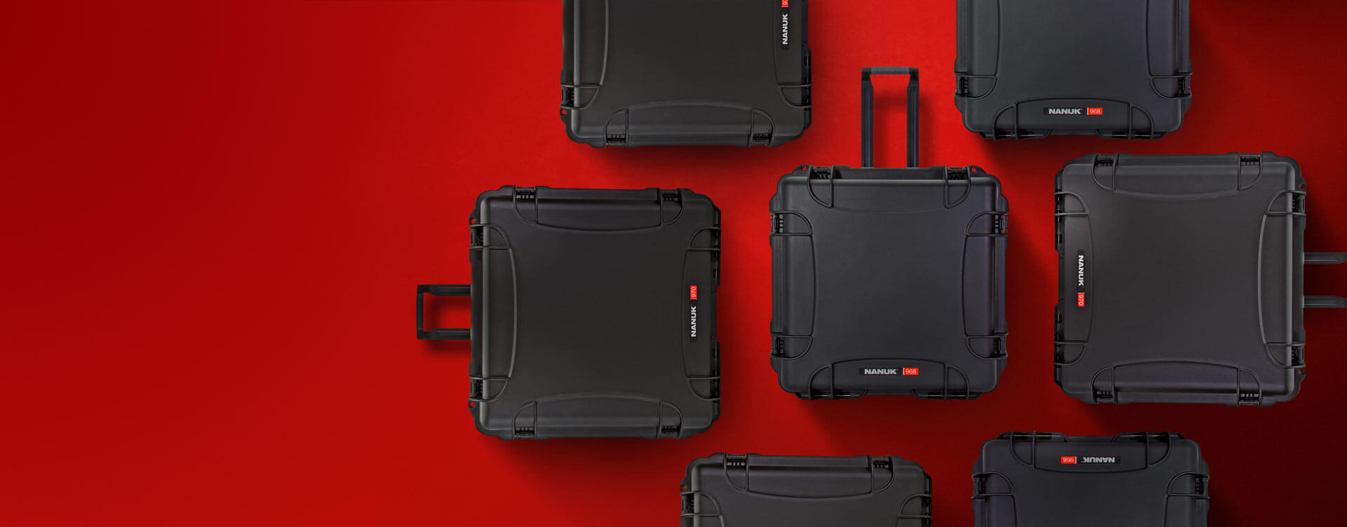 NANUK Cases on Red Background