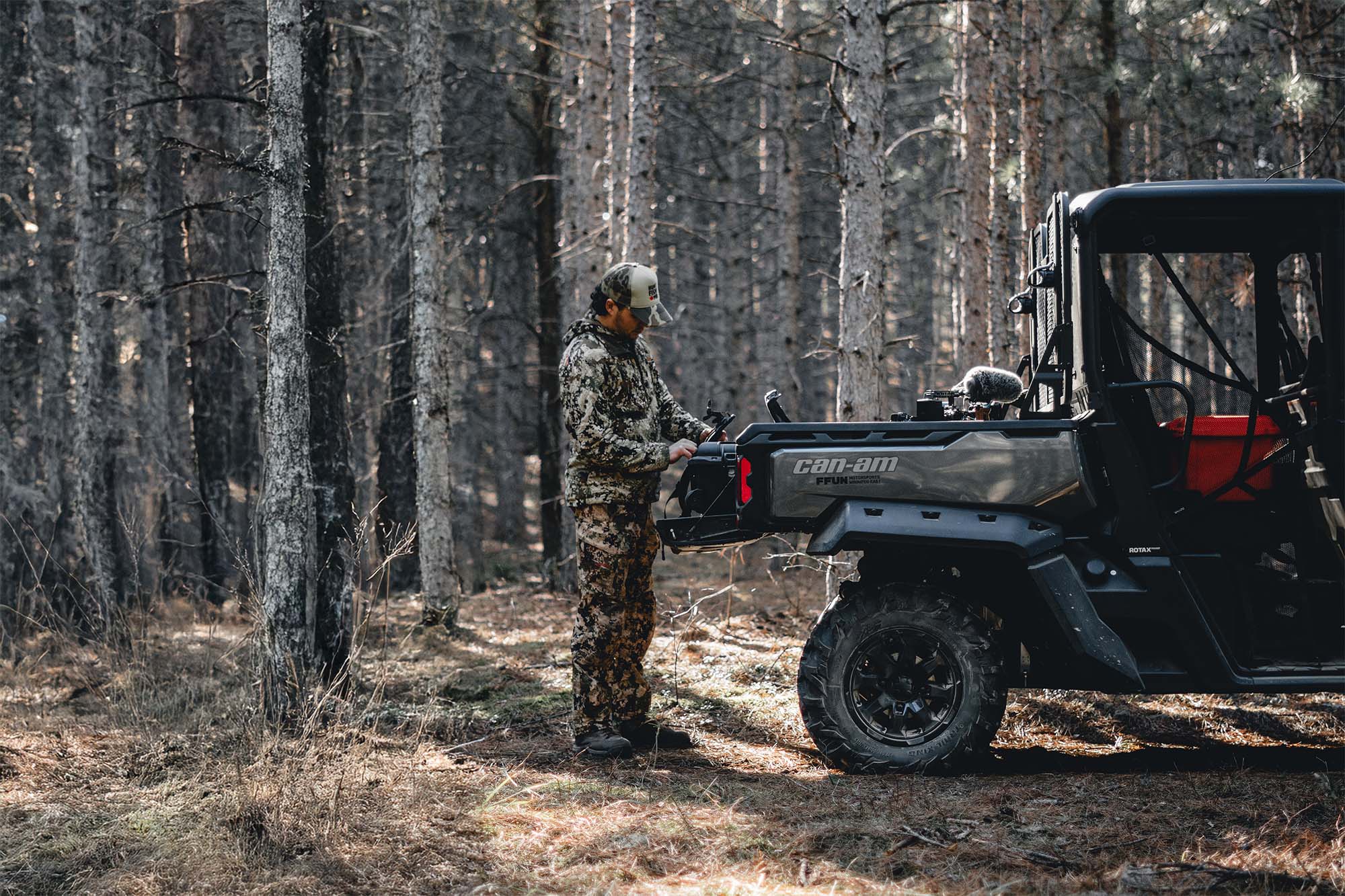 Hunter taking Hard Cases from his ATV