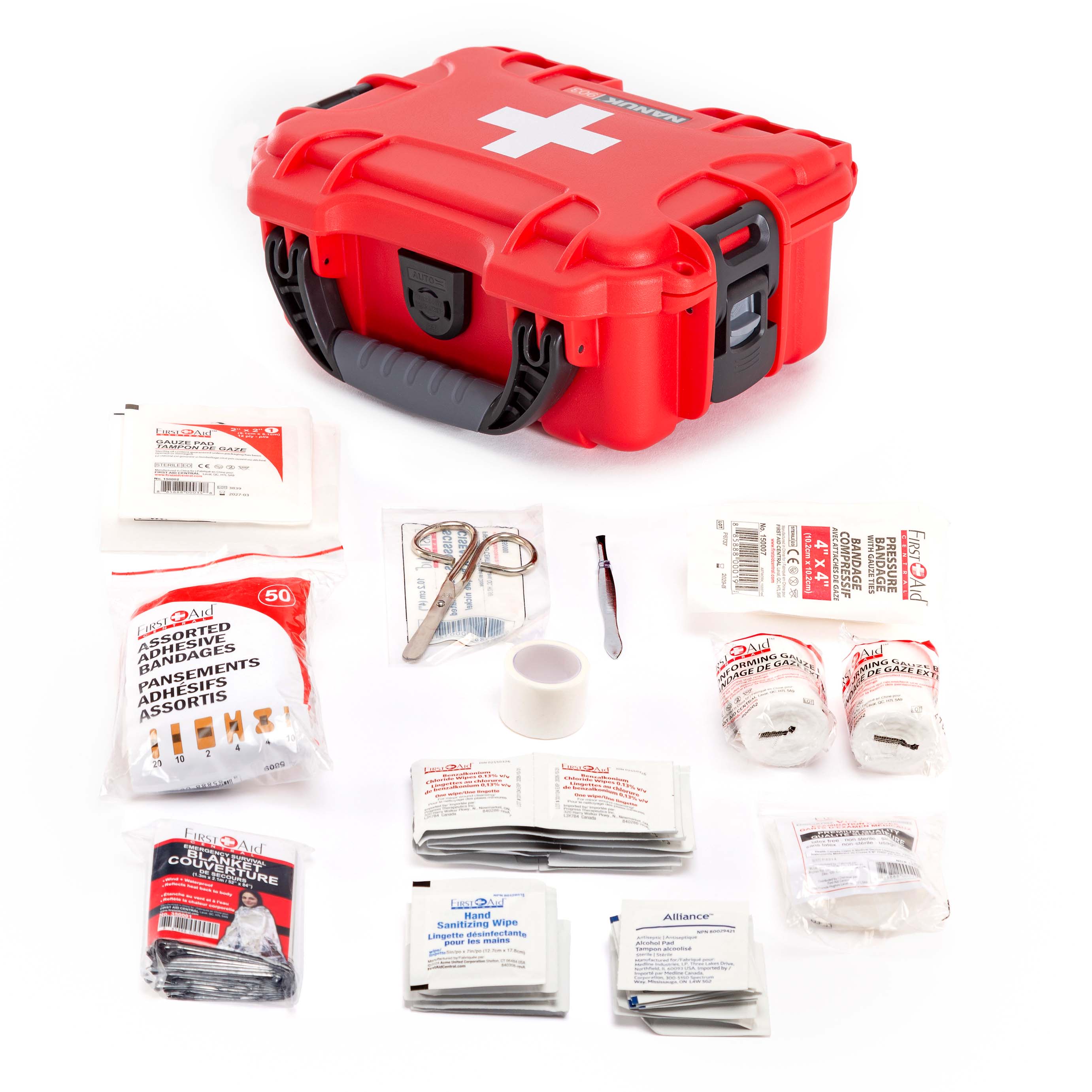 NANUK 903 First Aid Kit with Internal medical bandages and products NANUK 903 First Aid Kit with Internal medical bandages and products