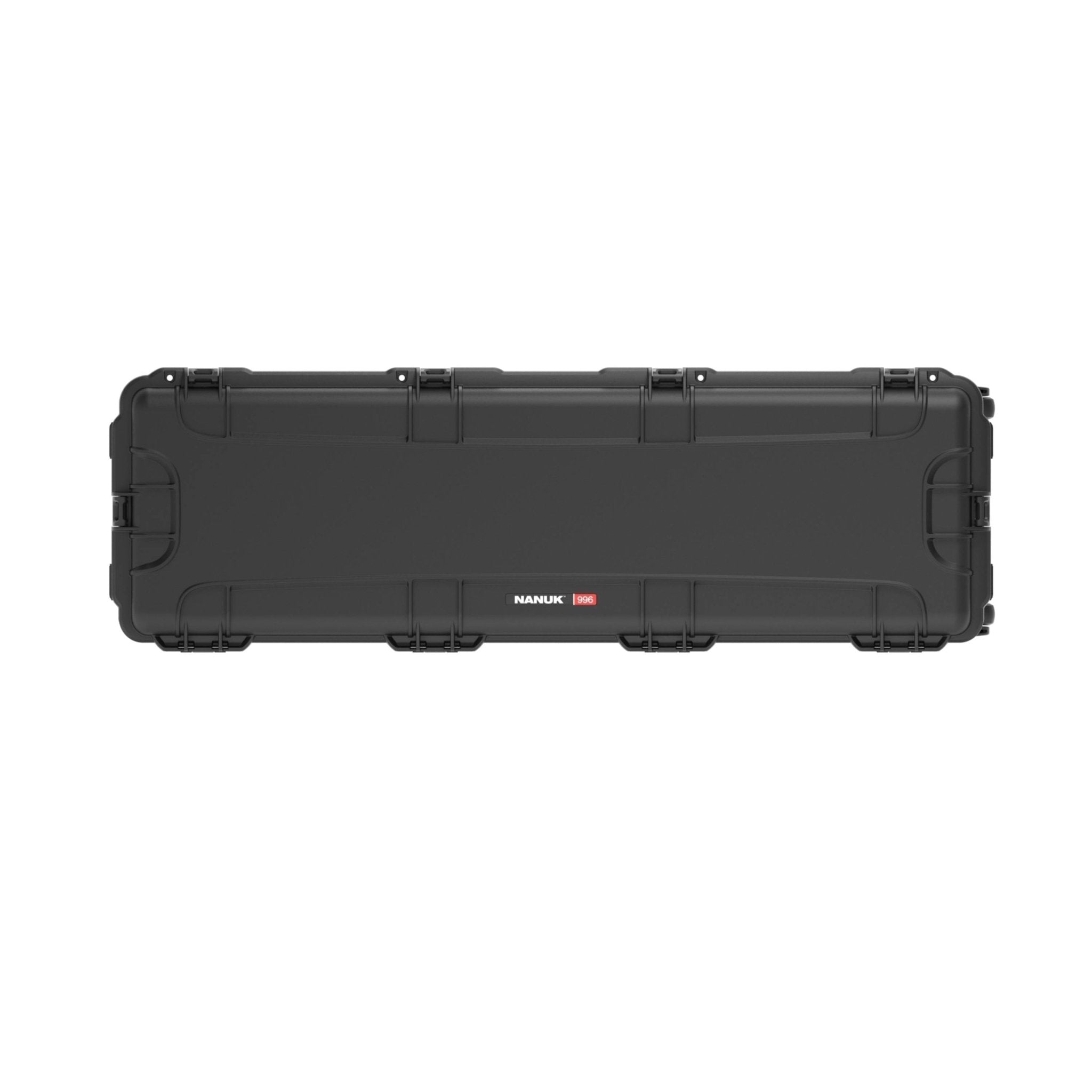 Black hard-shell travel case on a white background Black hard-shell travel case on a white background