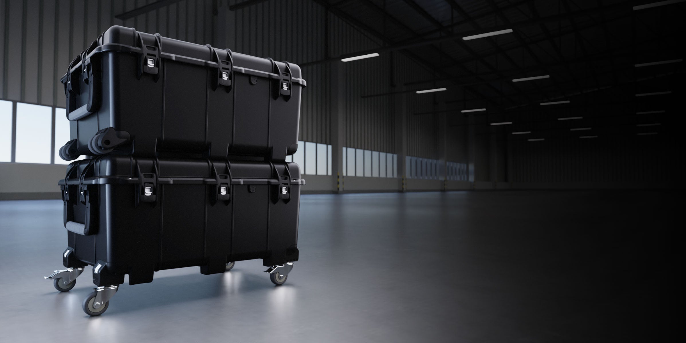 Photo of 2 NANUK 976 on top of each other in a warehouse