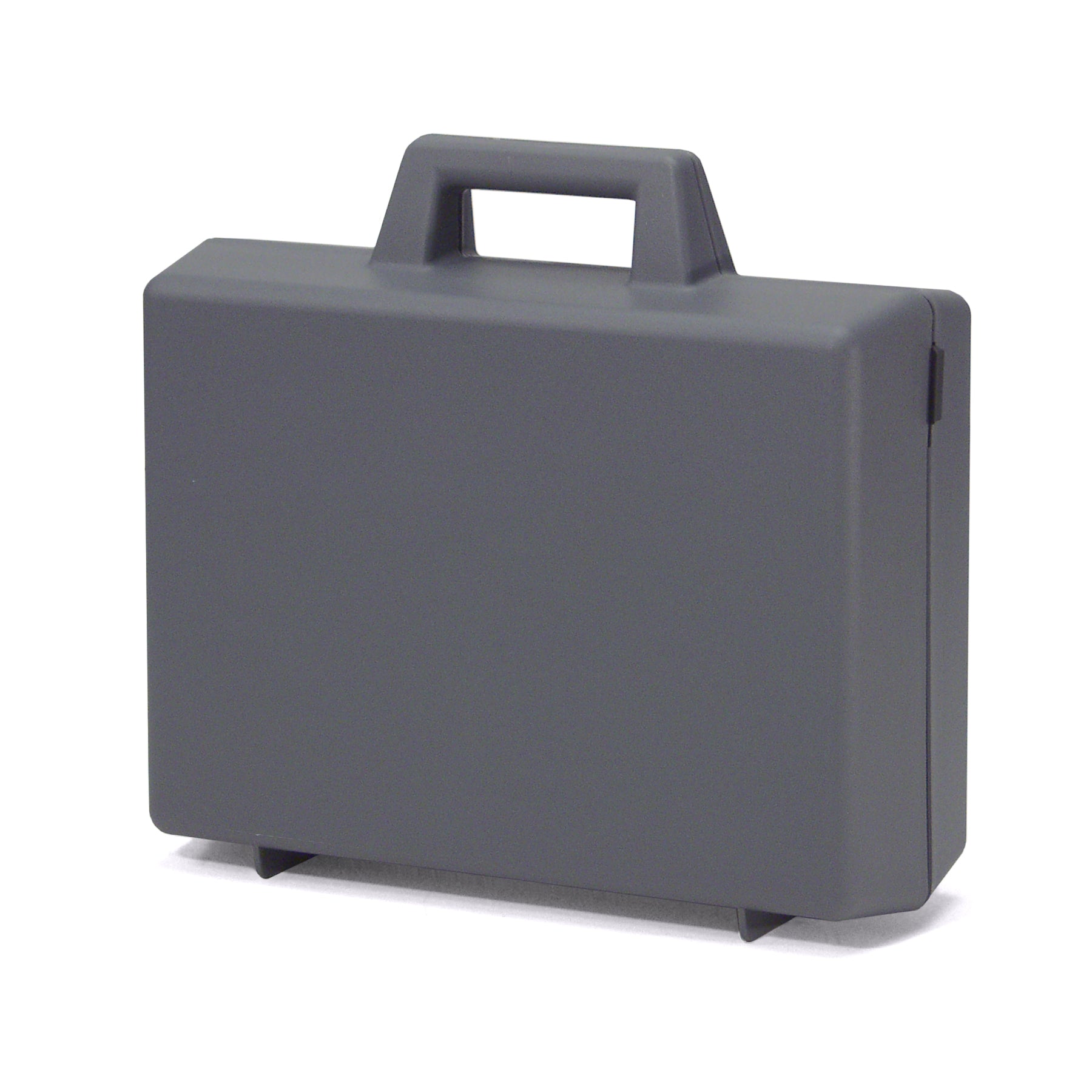 Gray briefcase with a handle on a white background