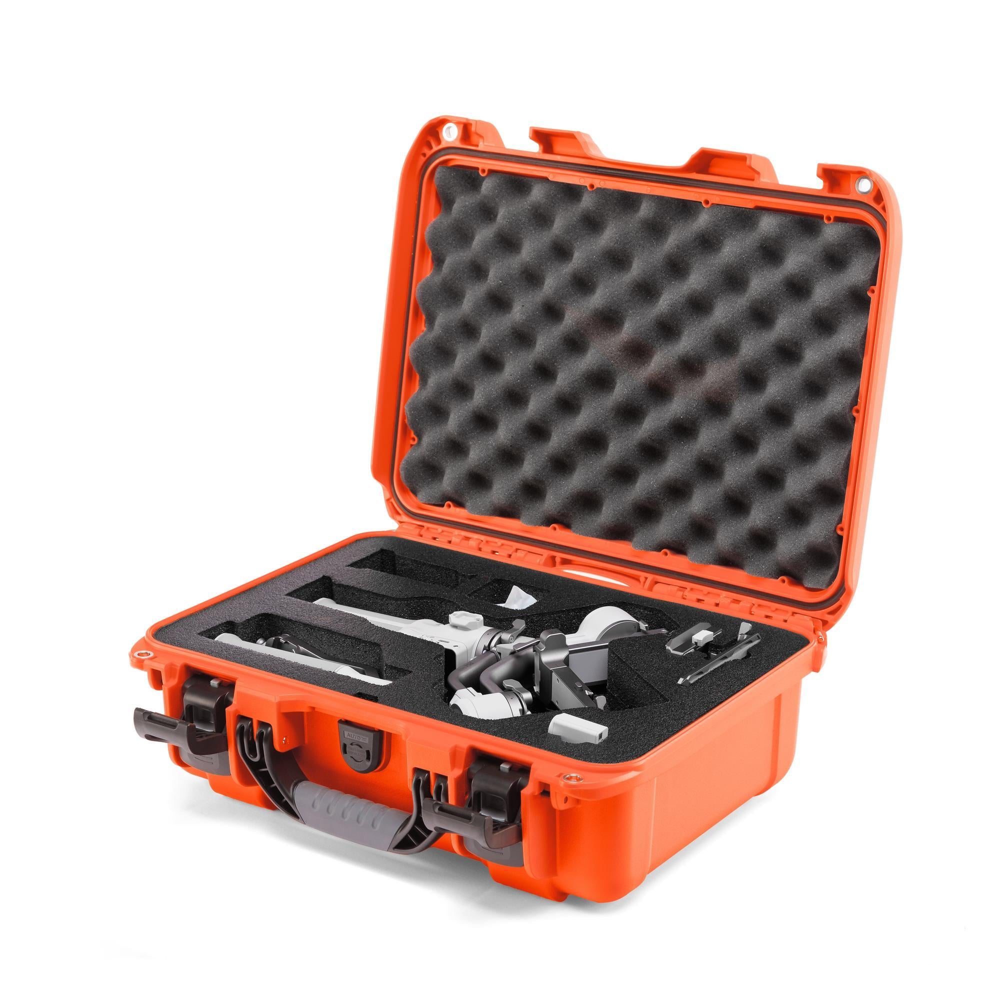 NANUK 920 Ronin S4 Mini Orange angle view with stabilizer inside