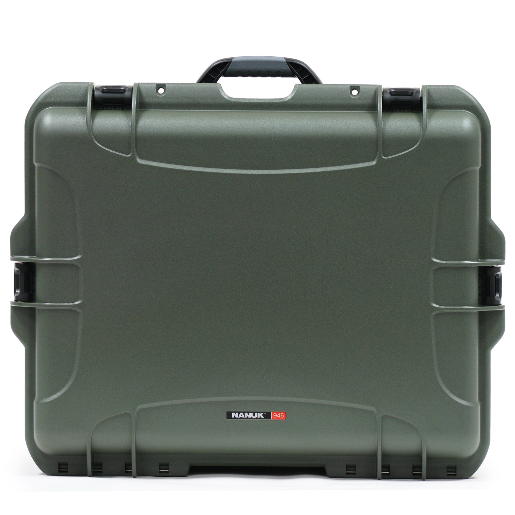Green hard-shell suitcase with Nanuk logo on a white background