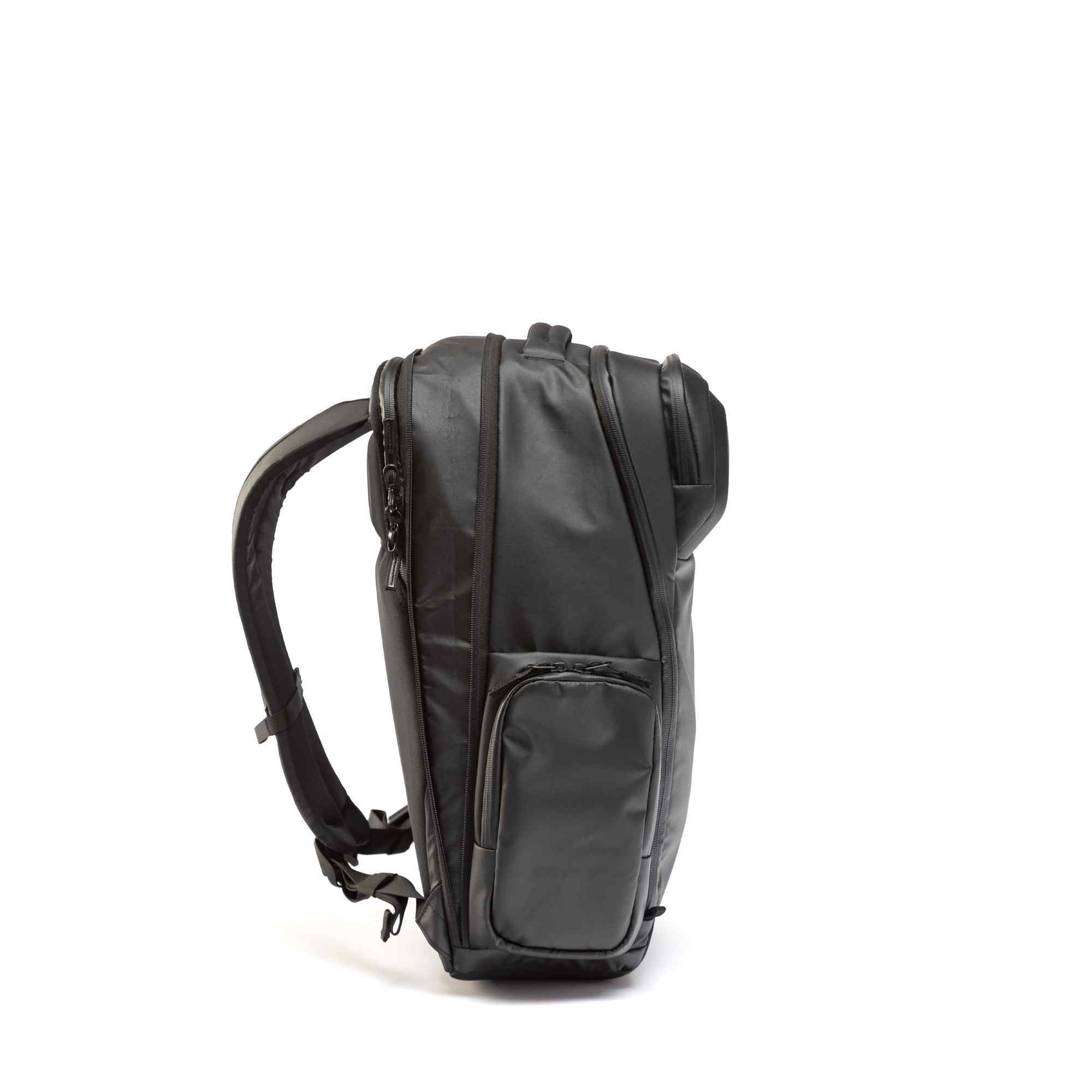 Black backpack on a white background 