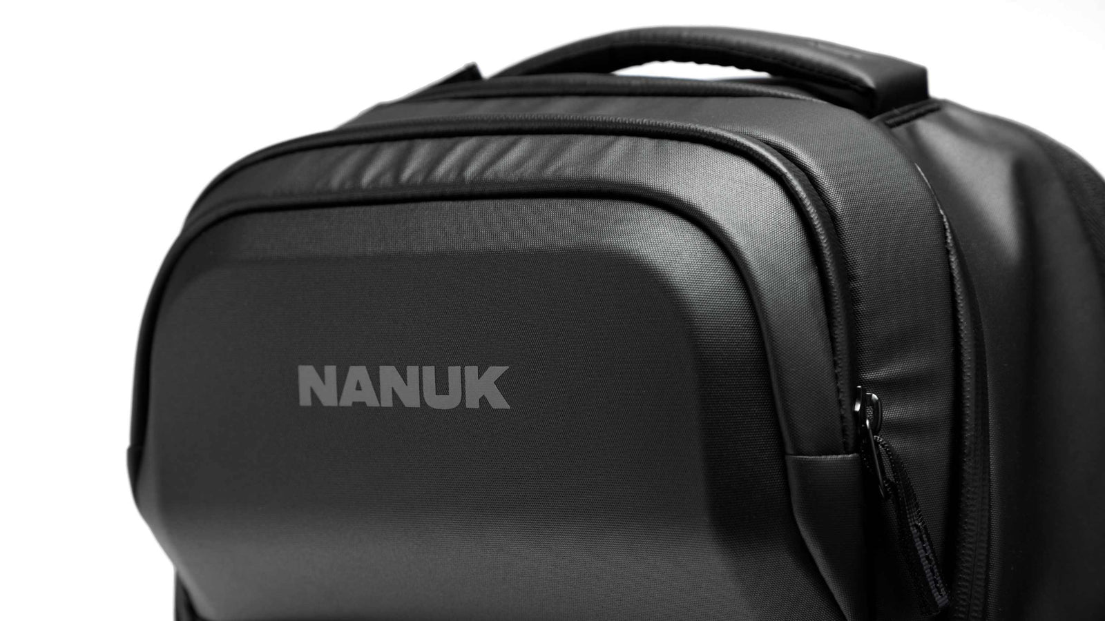 Black Nanuk backpack on a white background