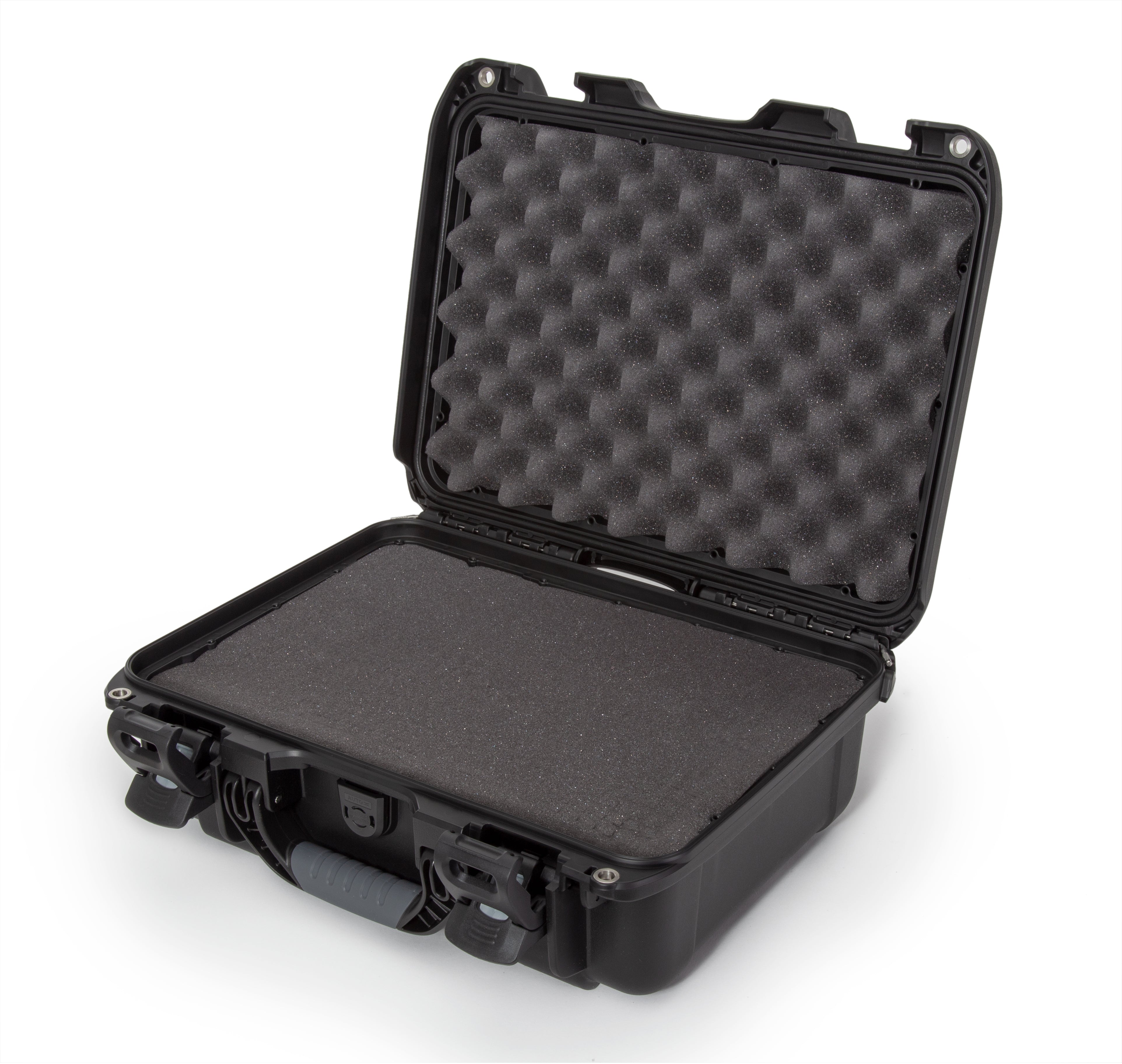 Nanuk-R 920 Black opened with cubed foam insert on a white background