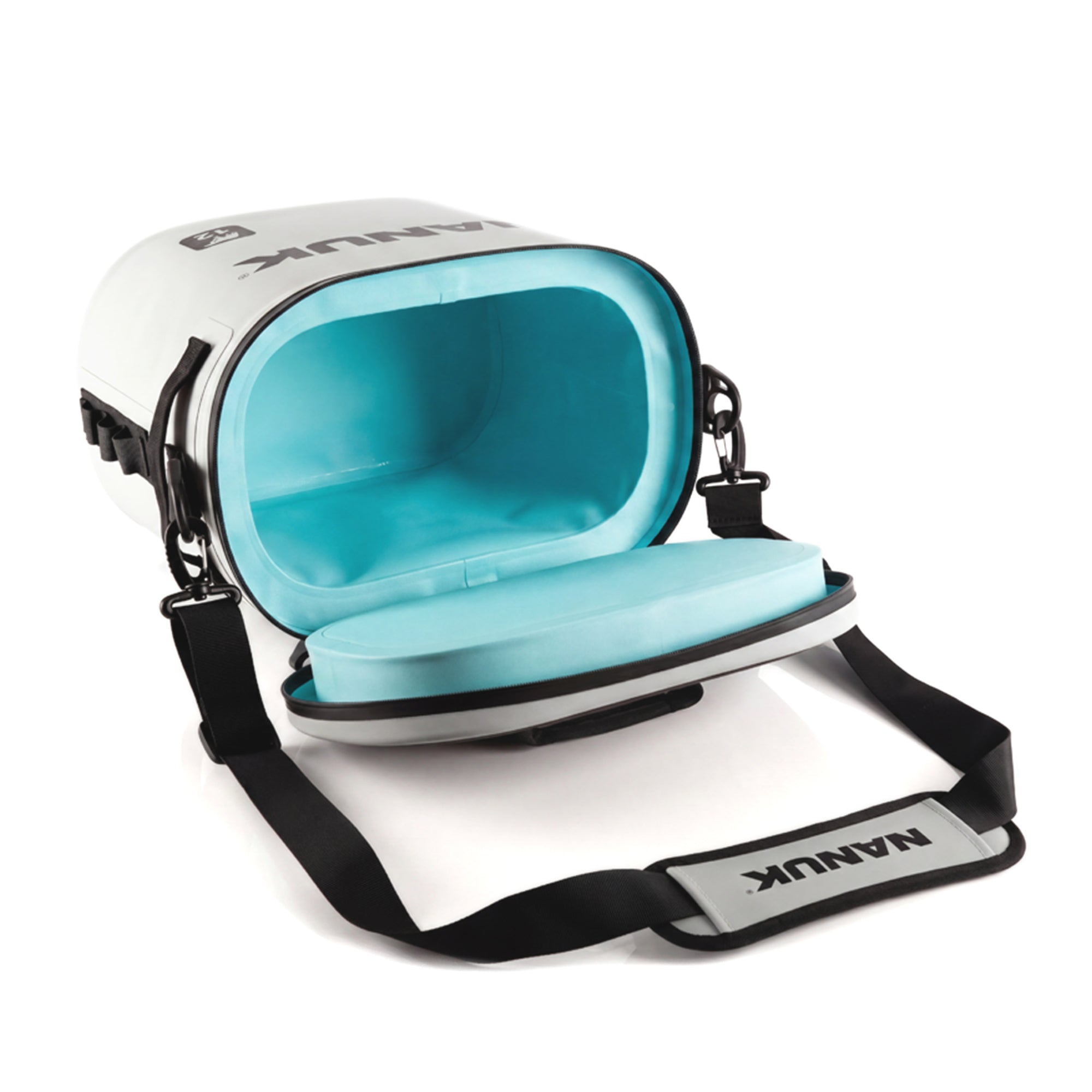 NANK carrying case with blue interior on a white background