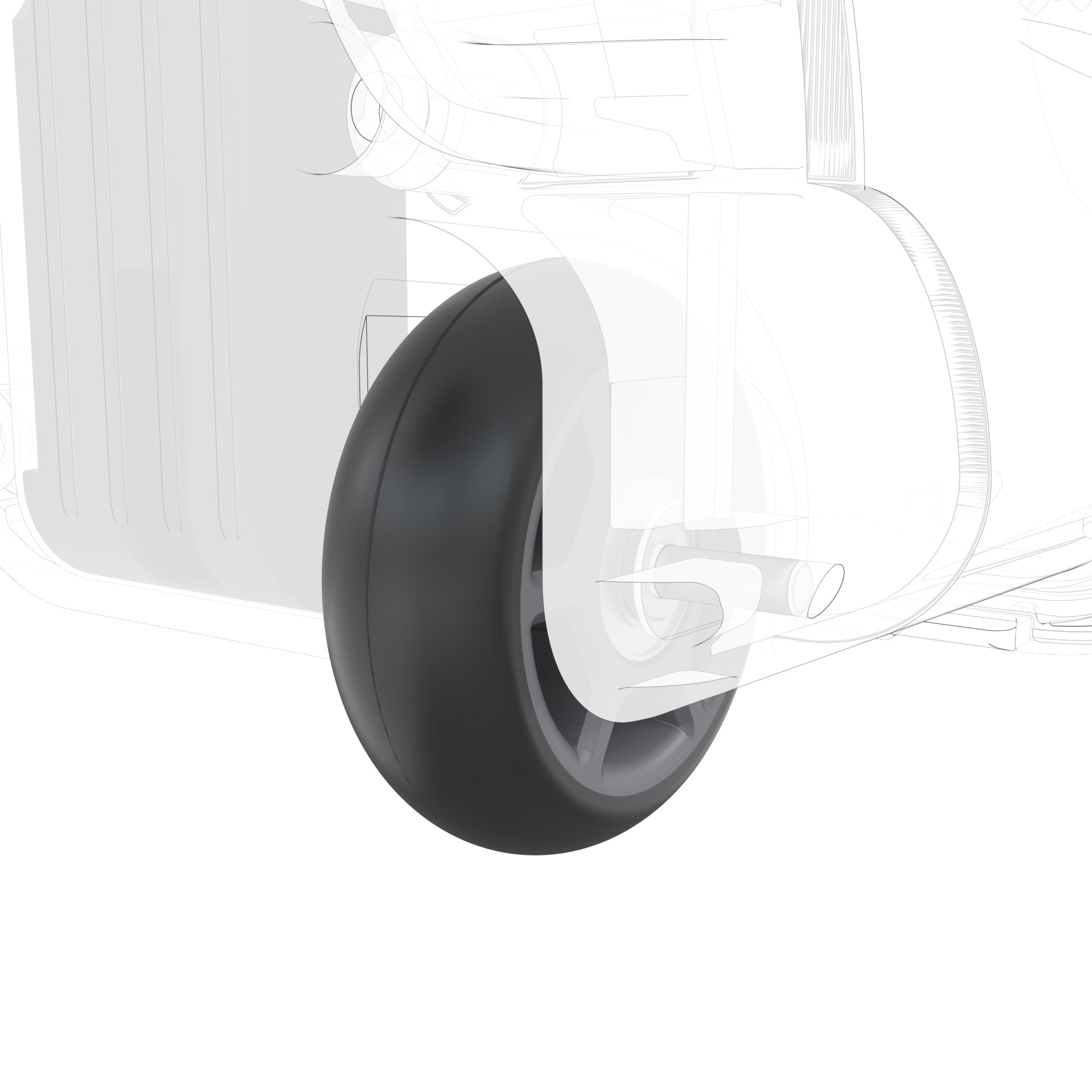 Nanuk 935-950 Wheel Kit on a Nanuk Case 3D view