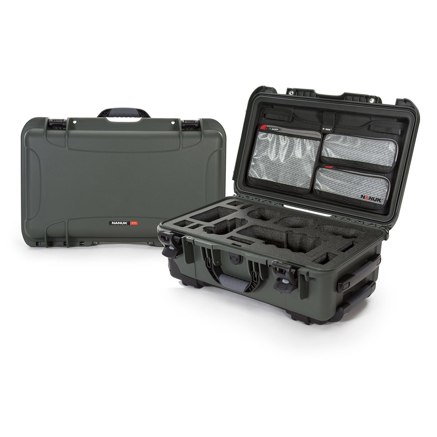 NANUK 935 For Sony A7R-Camera Case-Olive-Lid Organizer-NANUK